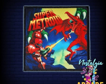 Super Metroid Nintendo retro video game iron on patch gamer