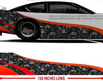 80 Bone Collector (Red) Race car Side wrap Laminated Print Modified Late Model Super Stock Street