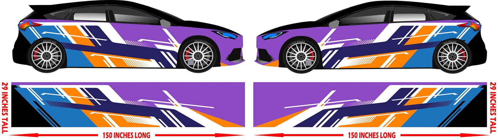 Purple Racing Wraps 21 Purple Prince Race Car Side Wrap Laminated Print Modified Late Model ...