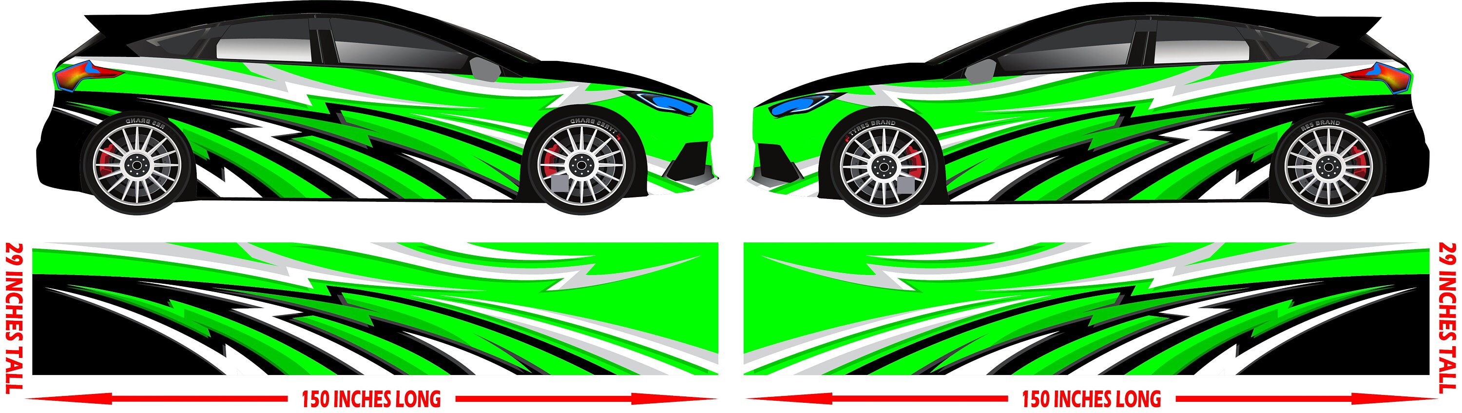 42 Lime Life Race Car Side Wrap Laminated Print Modified Late Model