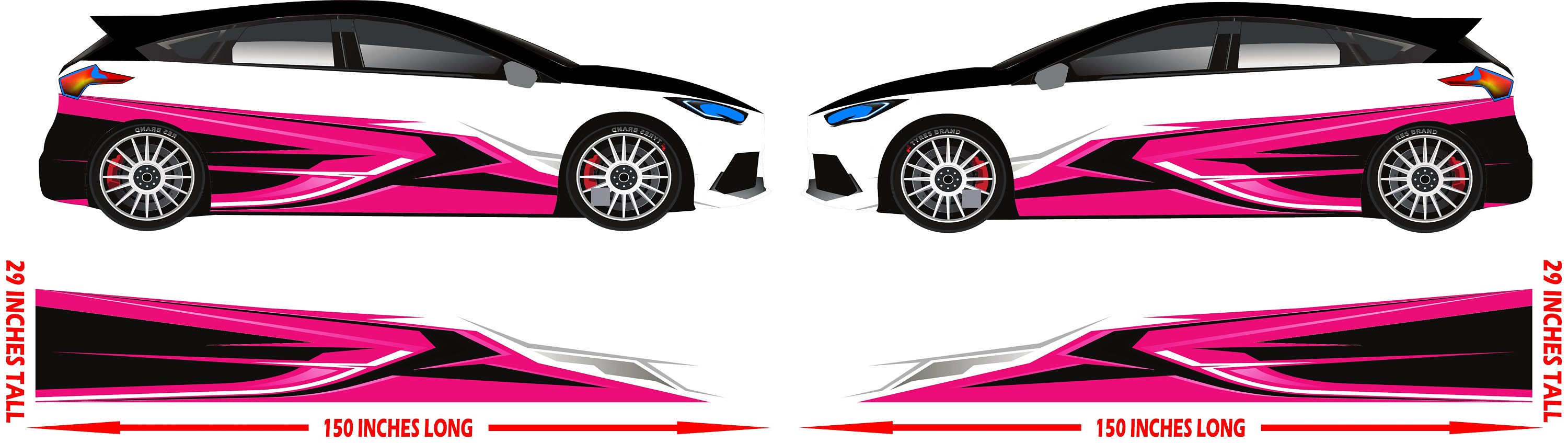 65 Pink Throw Race Car Side Wrap Laminated Print Modified Late - Etsy UK