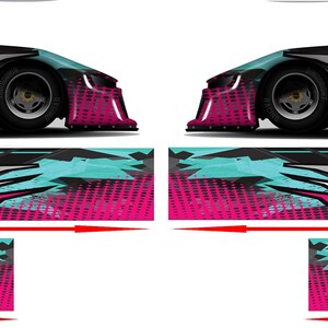 63 Cotton Candy Race car Side wrap Laminated Print Modified Late Model Super Stock Street