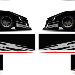 8 Red Burst Race car Side wrap Laminated Print Modified Late Model Super Stock Street