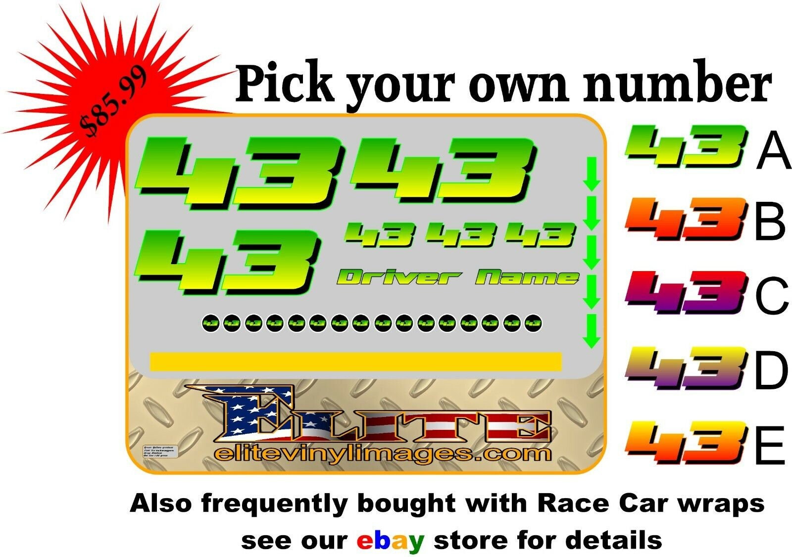 Custom Racecar Number Kit - Etsy