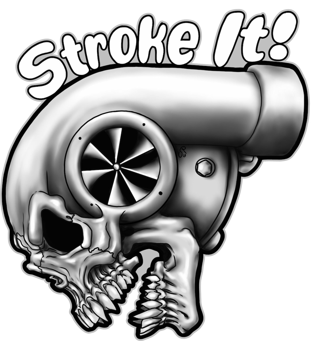 Custom Turbo Skull Stroke It Decal-high Quality 7 Yr Vinyl 3M - Etsy