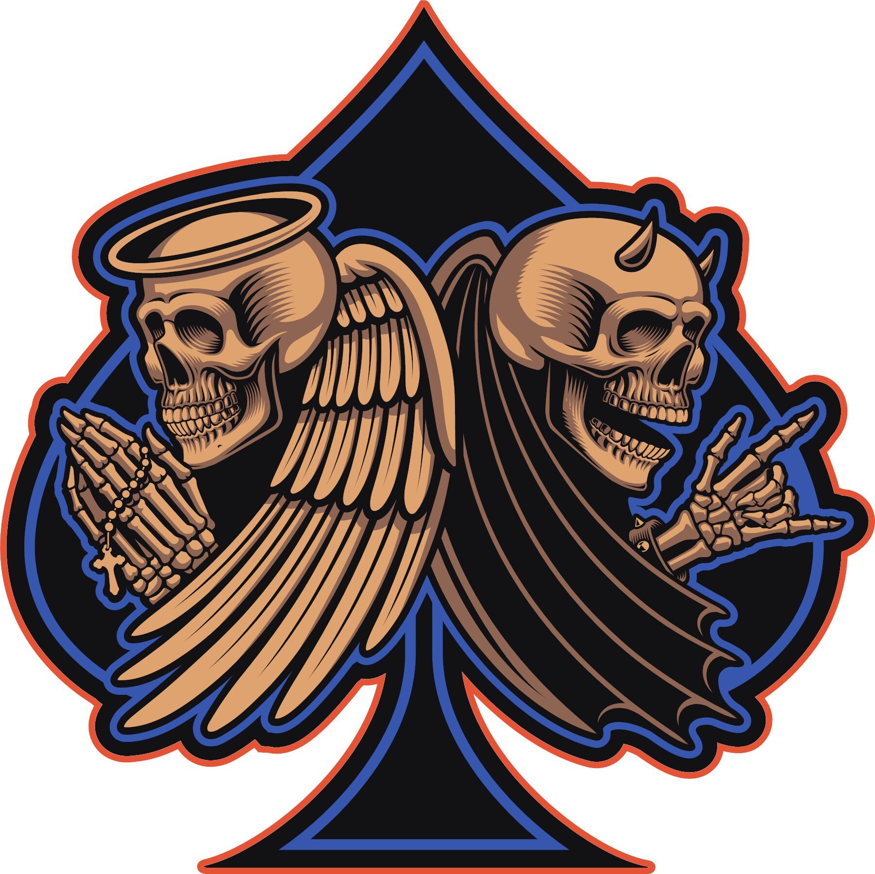 Biker Spade Decal Etsy