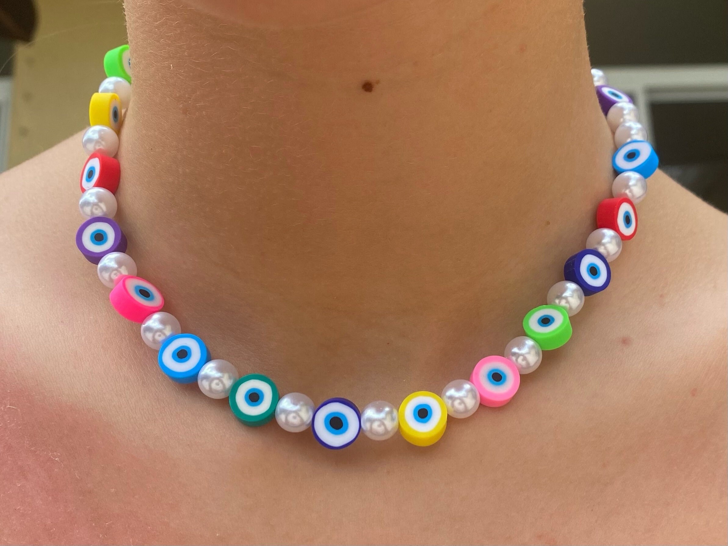 Colorful Evil Eye Necklace Etsy