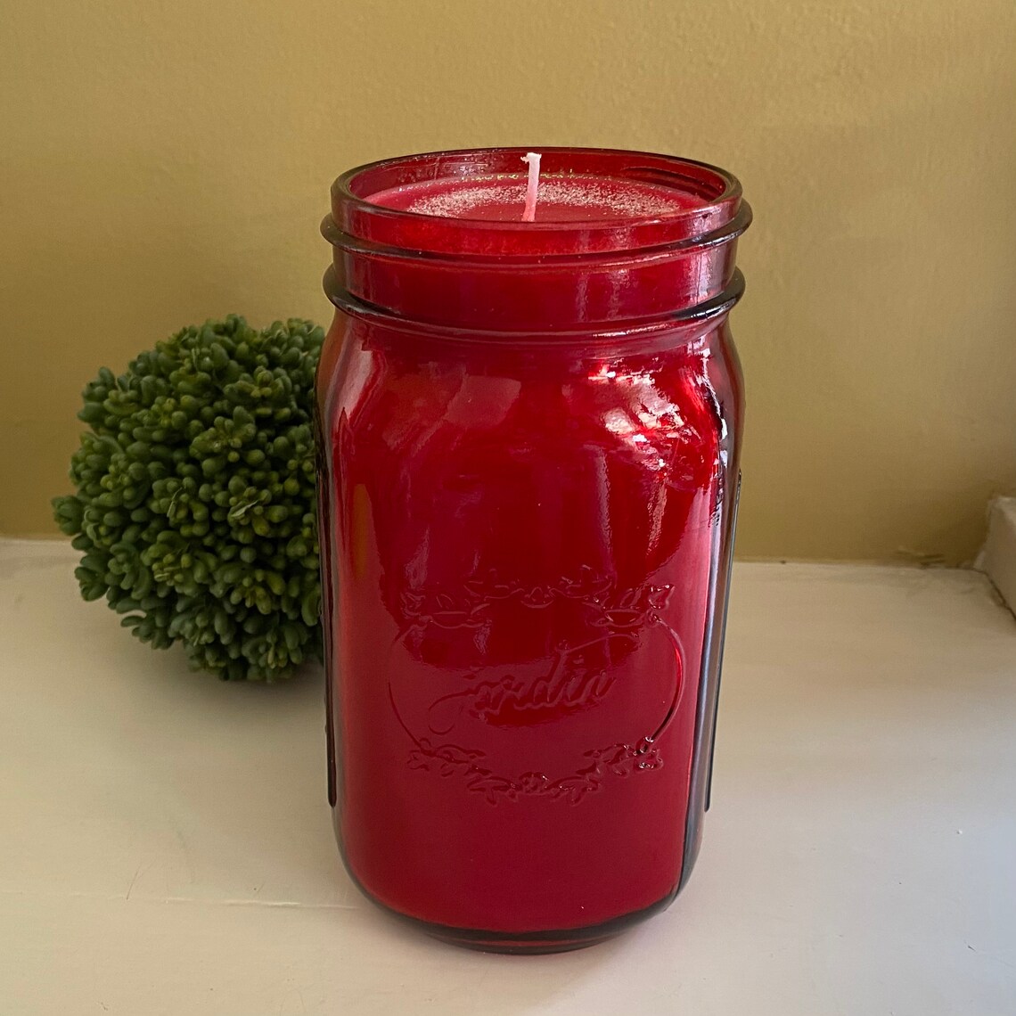 Cranberry mason jar candle 24 ounce Etsy