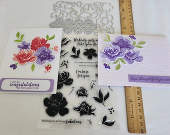 Silicone stamp set, camping/animal/beehive stamps, winter snowman card making, scrapbooking, gift tags