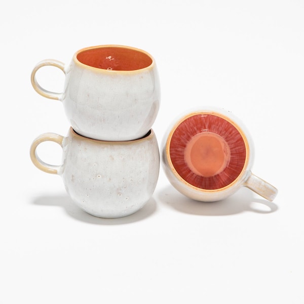 Ceramic Stoneware Cup White Rosé - Rosario