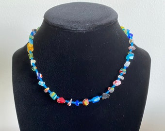 glass cut beaded necklace