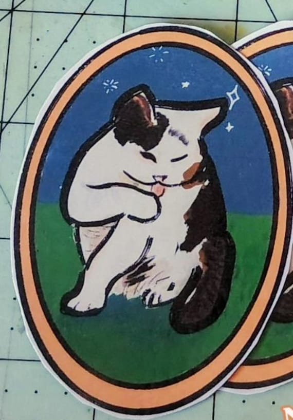 Oval Cat Sticker