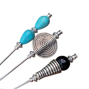 Handmade Hat Pins for Women Hat Accessorises Vintage Style Hat Pins Tibetan Silver Hat Pins Elegant Hat pins Unique Gift for Her