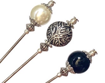 Spille per cappelli in argento tibetano fatte a mano, stile antico