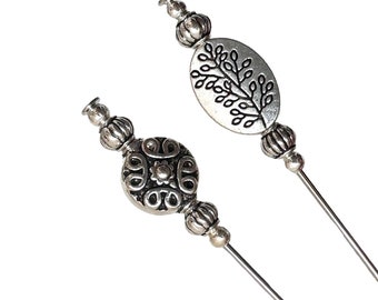 Tibetan Silver Hat Pins Long Stick Pins Silver Lapel Pins In a choice of Lengths Silver Brooch Pins Hat Brooch
