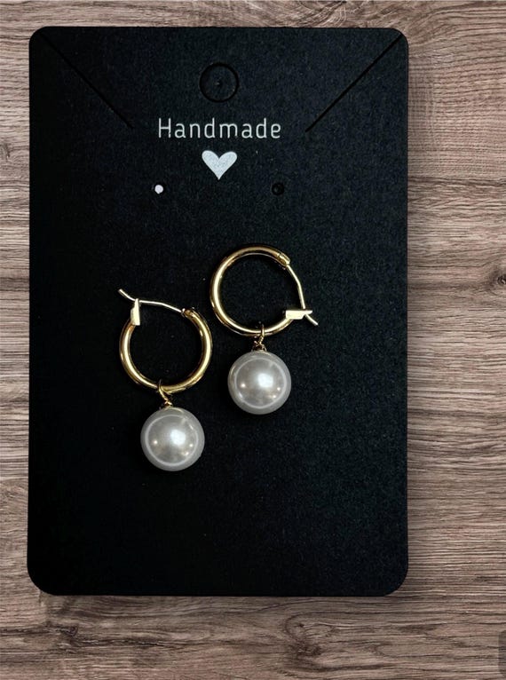 Glass Pearl Drop Earrings, Wedding Earrings, Gold Pearl Earrings
