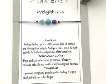 Weight Loss Crystal Bracelet Healing Gemstone Gift Bracelet,  A Thoughtful Gift, Healing Snap Bracelets Anklet, Healing Gift for Friends
