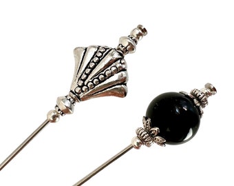 Spille per cappelli in argento tibetano Spille per cappelli in stile vintage per donne Accessori per cappelli fatti a mano Spille per cappelli ispirati all'epoca vittoriana