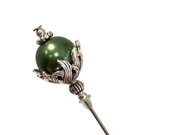 1980s Flower Stick Pin, Vintage Silver Tone Dogwood Flower  display picture 2