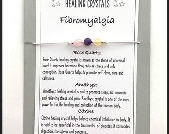 Fibromyalgia Crystal Bracelet, Amethyst, Rose Quartz, Citrine
