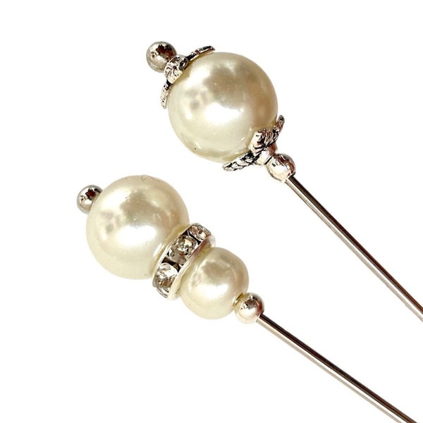 Beautiful Pearl Hat pins Vintage Antique Style, Stick pins, Hat pins in a choice of length, Brooch Pins, Wedding hats, Bridal Veil pins
