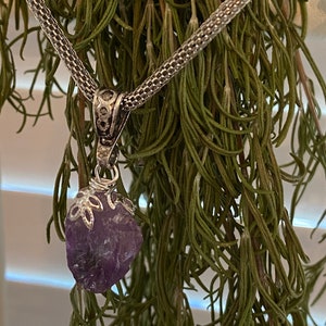 Raw Amethyst Pendant Necklace