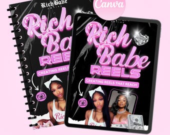 Rich Babe Reels Ebook, bearbeitbarer PLR Wiederverkauf, Canva (Digitaler Download)