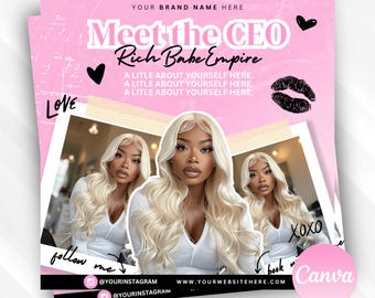 Editable Meet the CEO flyer, Meet the owner template, book now flyer, appointments, appointment flyer, Canva template