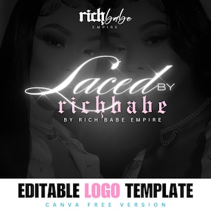 Editable Hair Logo Template on Canva free version