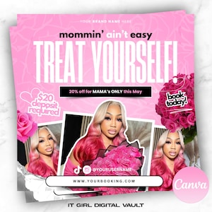 Editable Mother's Day Flyer: May Bookings Canva Template