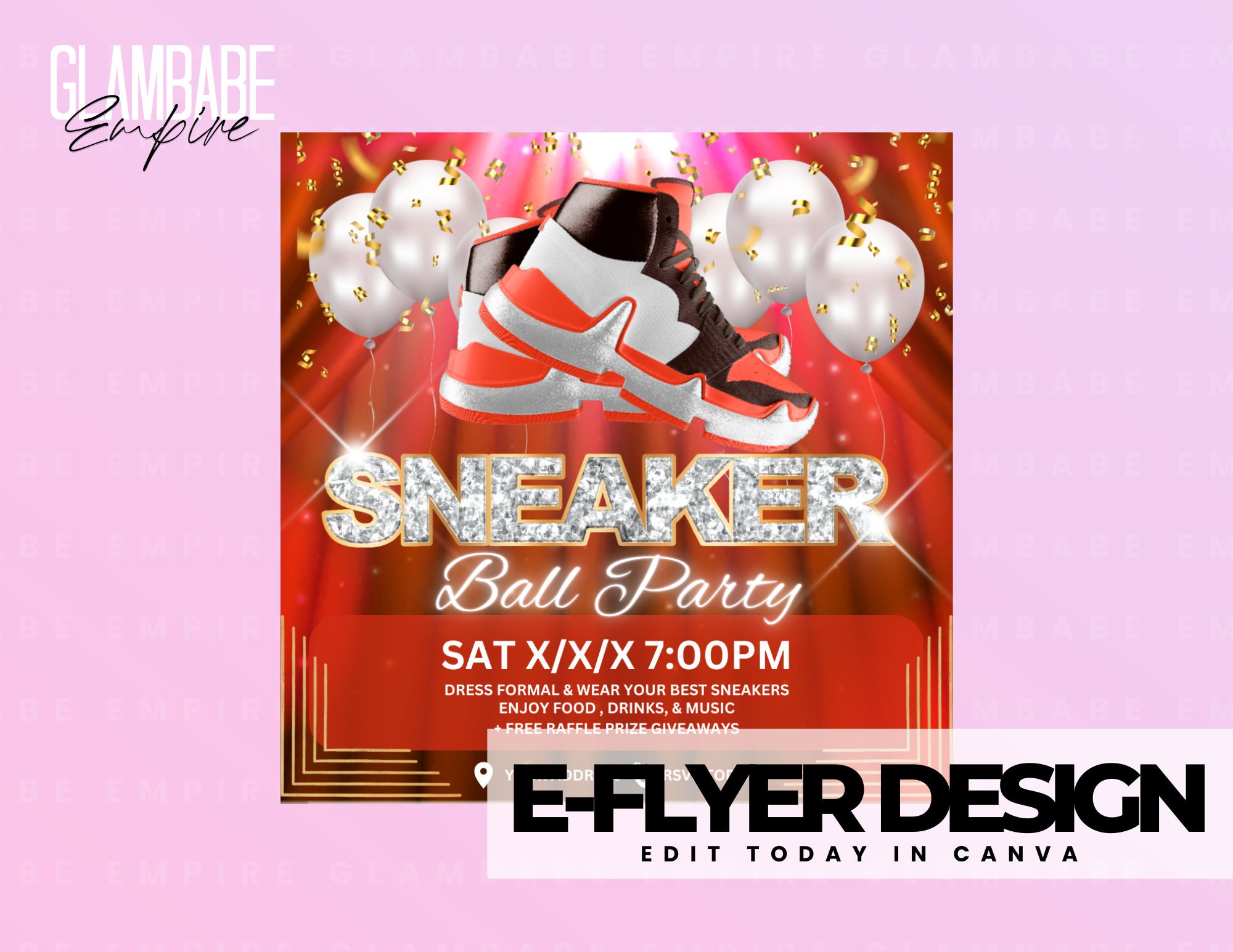 Sneaker Ball Gala Flyer, Sneaker Ball Invite, Sneaker Ball Invitation
