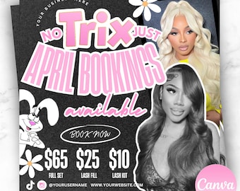 Bearbeitbarer April-Buchungs-Flyer: Canva-Vorlage