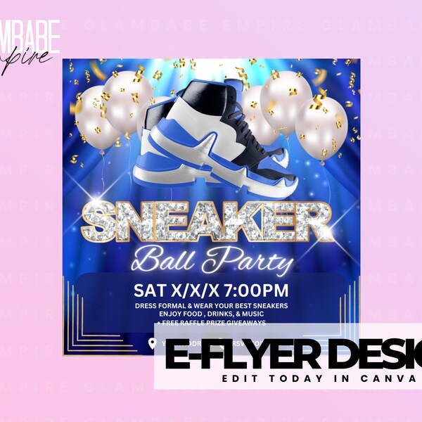 Sneaker Ball Gala Flyer, Sneaker Ball Invite, Sneaker Ball Invitation, Gala Sneaker Invite Flyer, Birthday Invitation