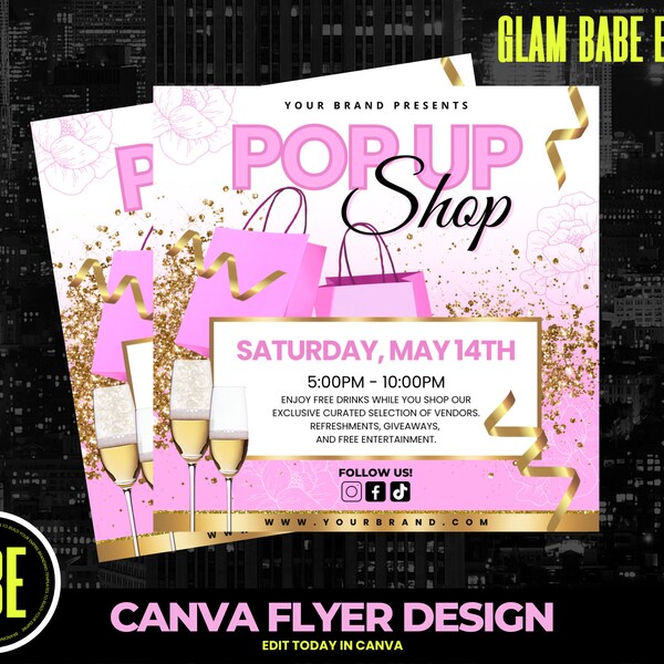 Pop up shop Template, social media post, instagram flyer, flyer design, pop up shop flyer, vendors, boutique, beauty, lashes, hair