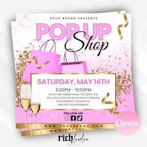 Pop up shop Template, social media post, instagram flyer, flyer design, pop up shop flyer, vendors, boutique, beauty, lashes, hair