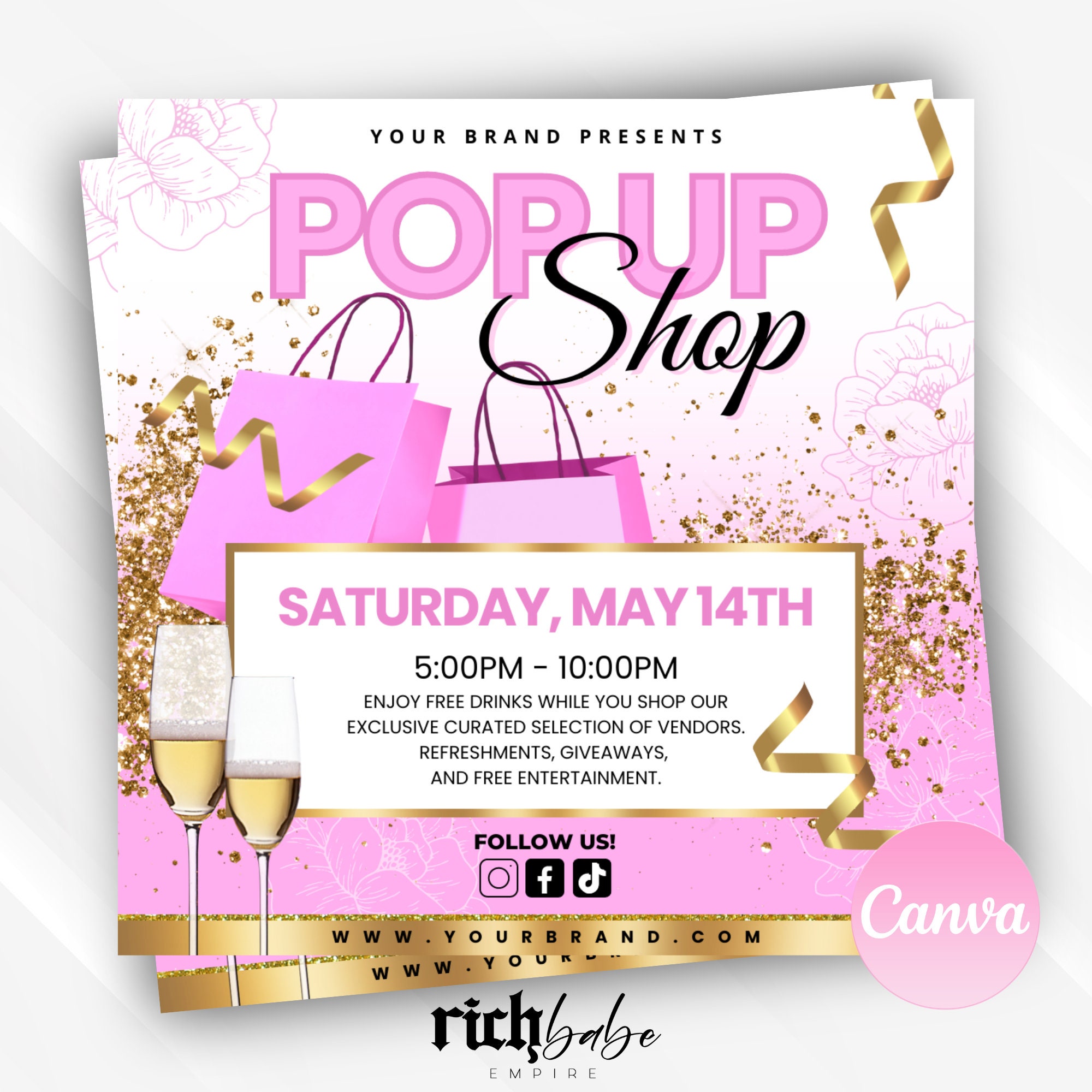 Pop up Shop Flyer Template, Social Media Post (canva) - Etsy