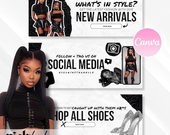 Bearbeitbare Boutique Web Slide Banner, Canva Vorlagen