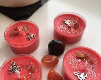 Fire Element Candle and Crystal Set