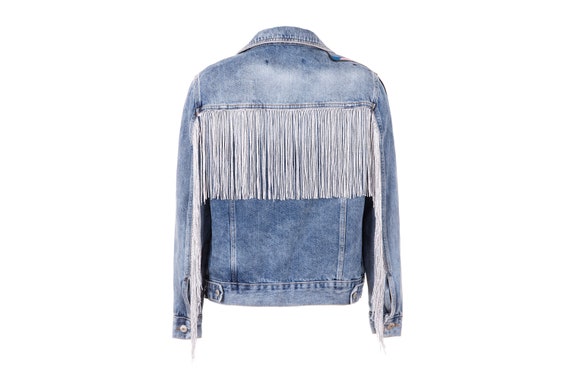 Giacca di jeans dipinta a mano Italia