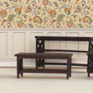 Multi-Use Quarter Scale Furniture Set: 4-piece X-Sided Tables Kit for Versatile Room Décor