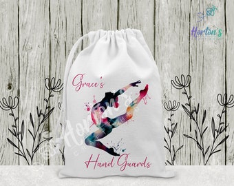 Personalised Rainbow Gymnastics Handguard Pouch, Grips bags, Stag Leap pose