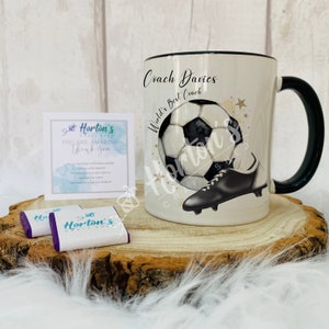 Personalised Football Mug, footballer Gift, Gift for coach, football Gift, Birthday gift, for her, for him