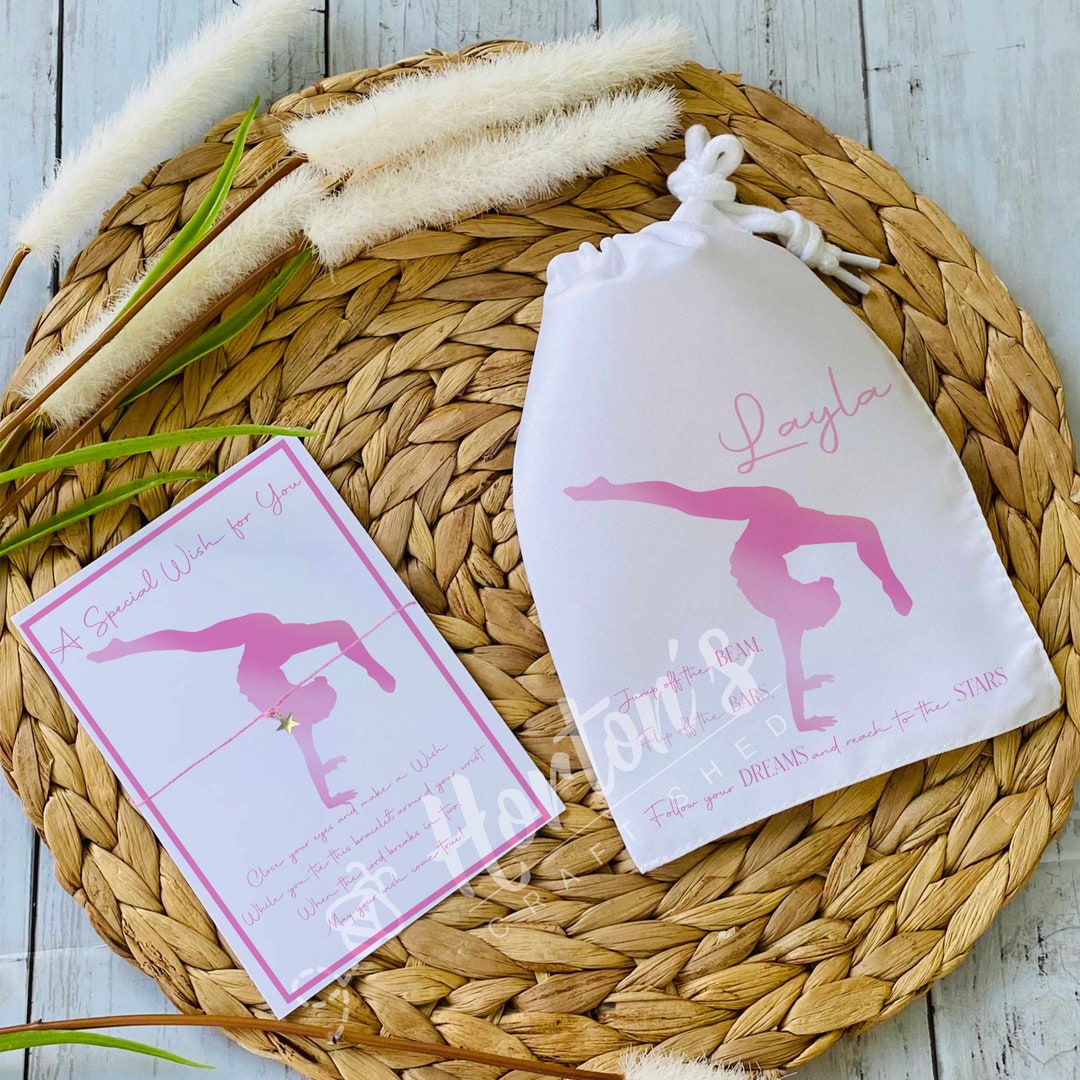 Gymnastics Party Bags, Lip Balm, Wish Bracelets, Kids Gift Bag, Birthday Party Bags, Party