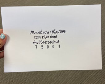 Hand Addressed Modern Calligraphy Envelopes