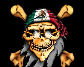 Mexican skull and cross bones