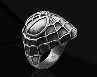 Spiderman Ring .925 Sterling Silver.superhero Comic!! - Etsy Spiderman Ring .925 Sterling Silver.superhero Comic!! - Etsy