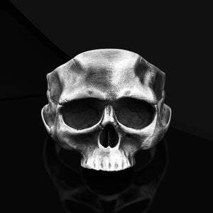 Schädel Handgemachte Sterling Silber Ring Für Freund, Gothic Coole Punk Skull Ringe, Halloween Biker Boho Ringe Für Männer, Goth Schädel Schmuck Geschenk
