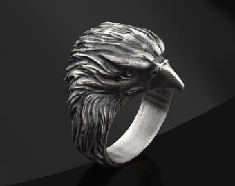 New Eagle 3D America Bird Silver Gold Mens Gothic Biker Ring