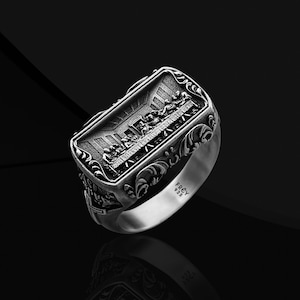 Handmade Sterling Silver Last Supper Ring: Da Vinci Religious Jewelry
