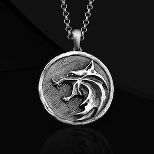 Wild Wolf Sterling Silver Necklace: Geralt of Rivia Pendant